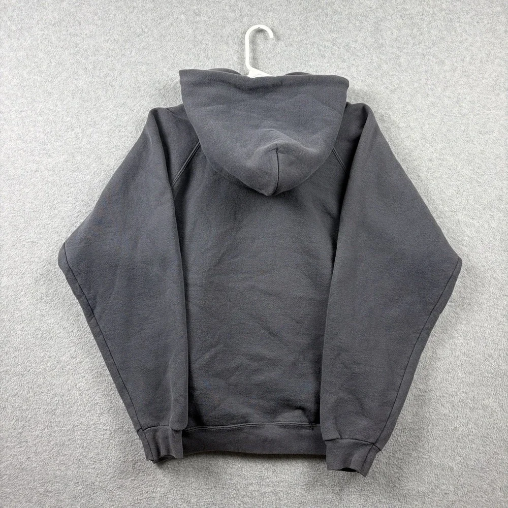 Vintage Adidas Hoodie Mens Medium Gray Heavy Embroidered Boxy Pullover 90s USA‎